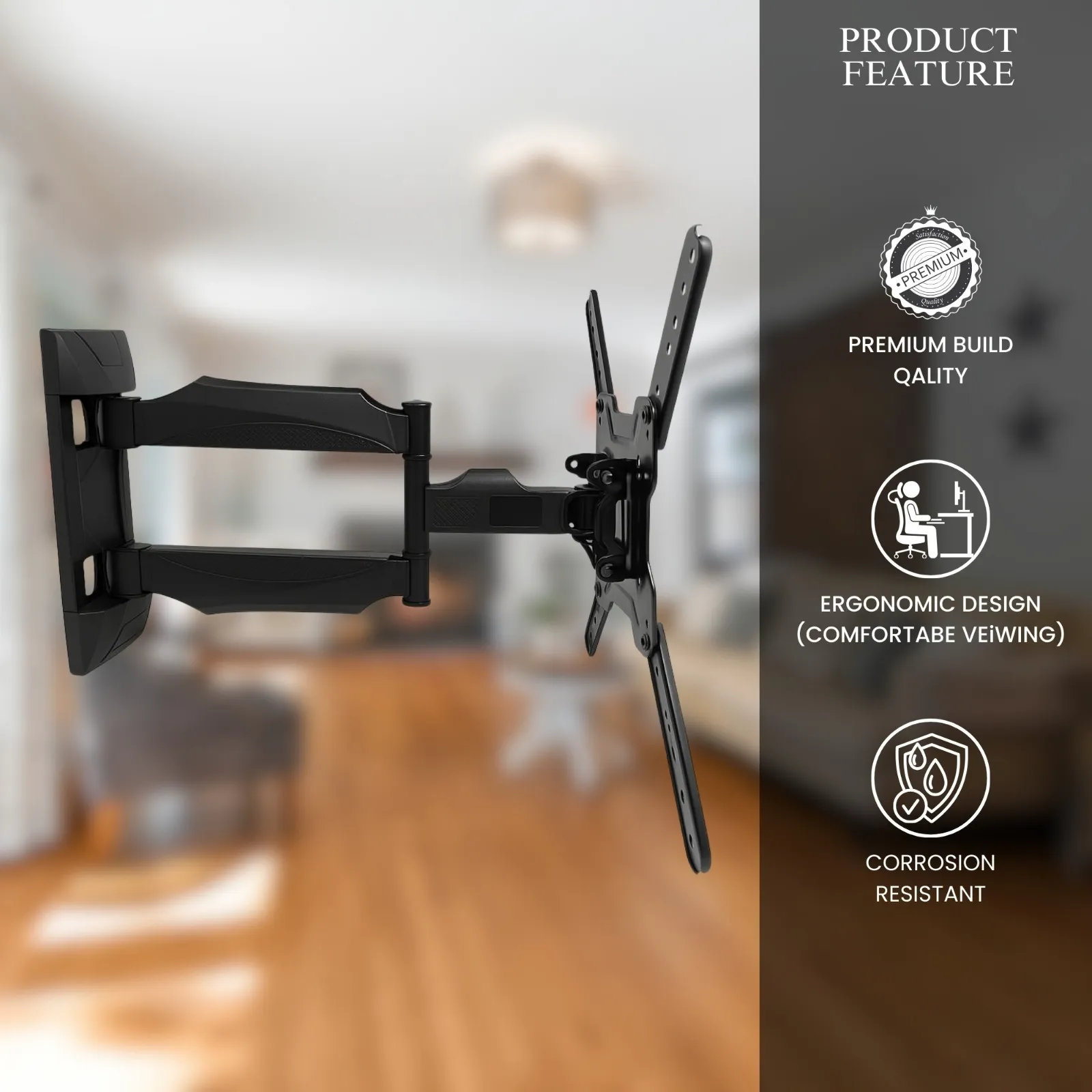 LED Wall Mount Kit 32" To 60" | Moveable and Adjustable view 2